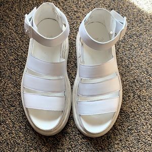 Dr Marten white sandals